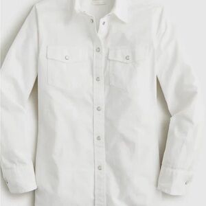 J. Crew White Button Down Chambray slim fit denim Shirt